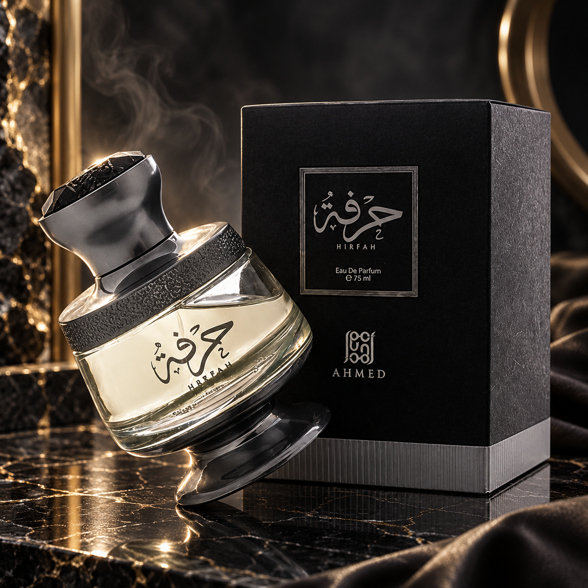 Hirfah — ambientazione luxury scura