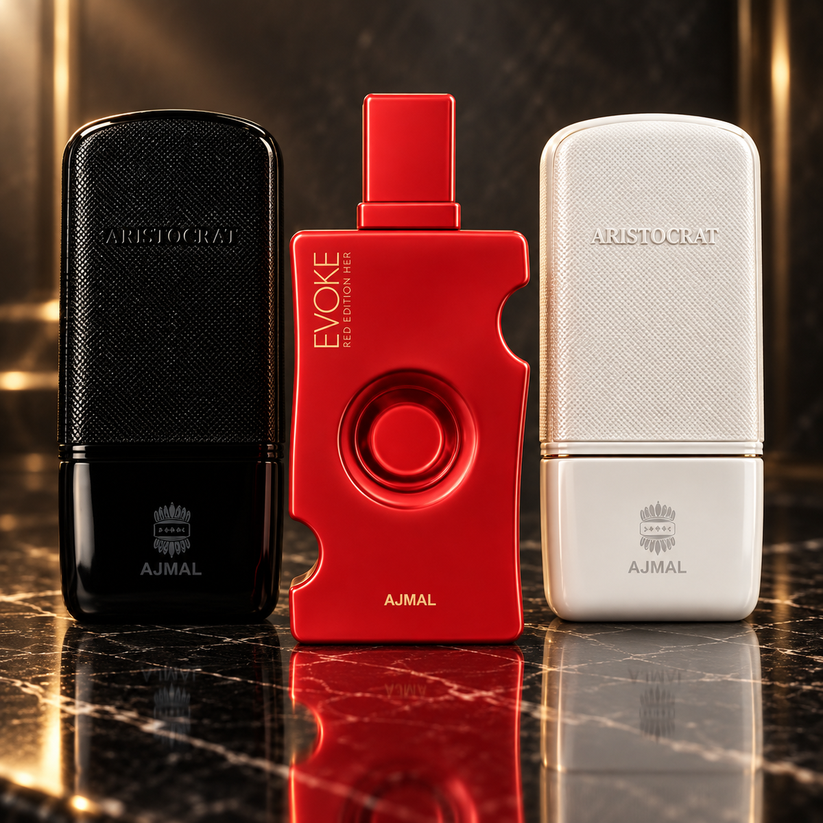 Ajmal: Aristocrat Noir, Aristocrat Blanche, Evoke Red Edition Her – NewBelle