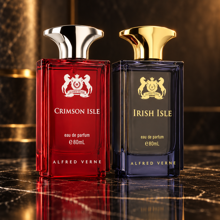 Alfred Verne: Crimson Isle, Irish Isle — prodotti della collezione su marmo nero