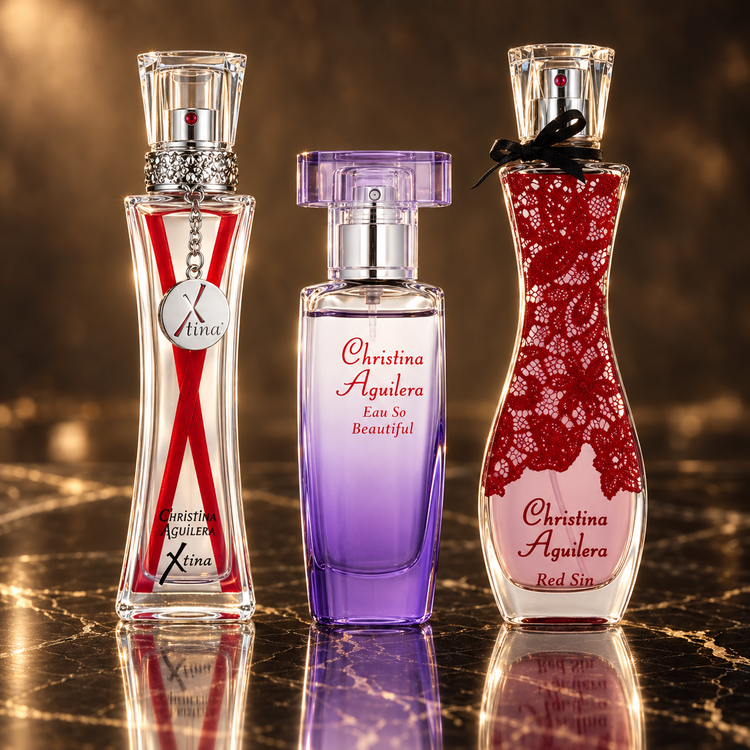 Christina Aguilera: Xtina, Eau So Beautiful, Red Sin — scena su marmo nero
