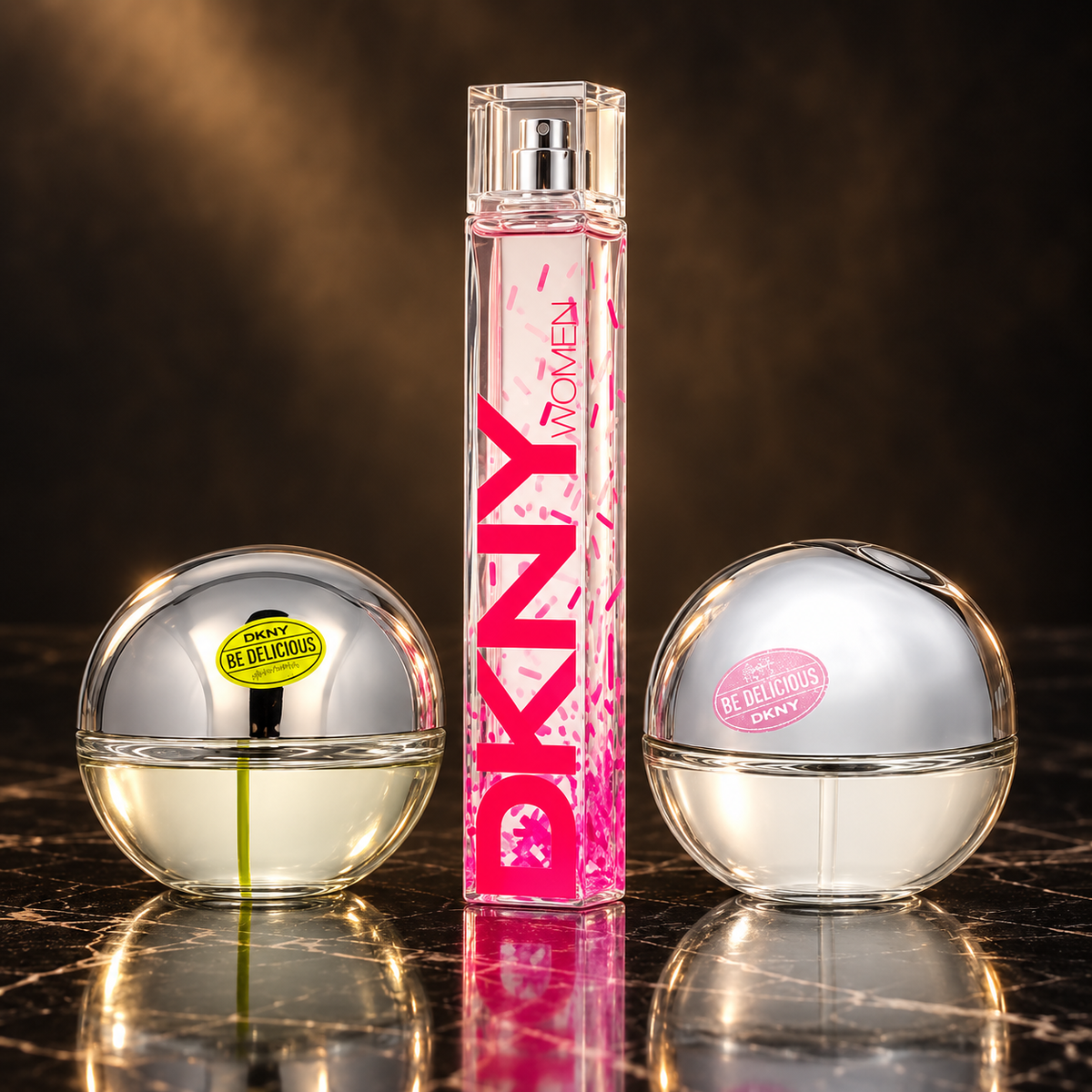 DKNY Donna Karan: Women, Be Delicious Eau de Toilette, Be 100% Delicious — scena su marmo nero