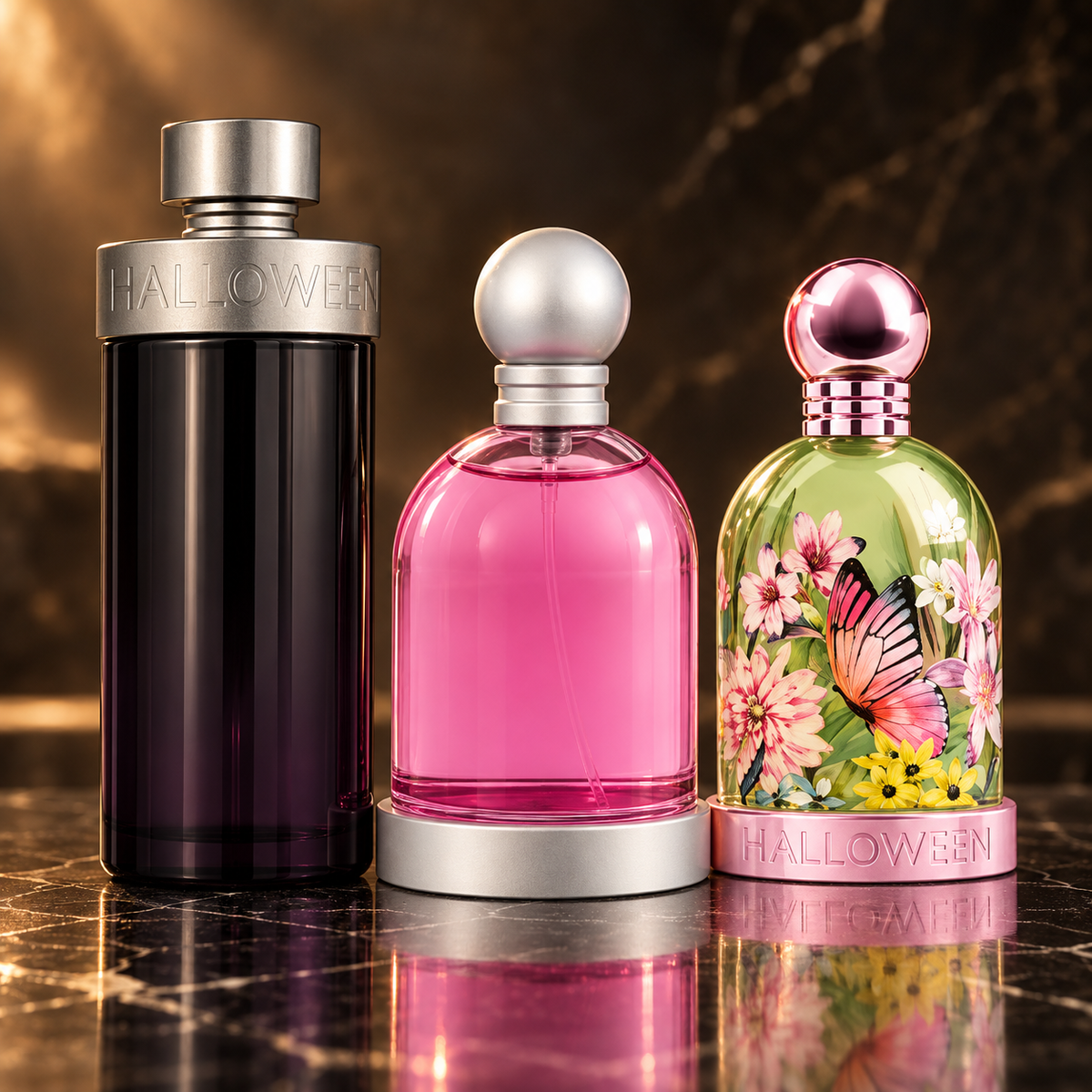Halloween: Man Eau de Toilette (uomo) 200 ml, Kiss Sexy, Halloween Bliss — scena su marmo nero