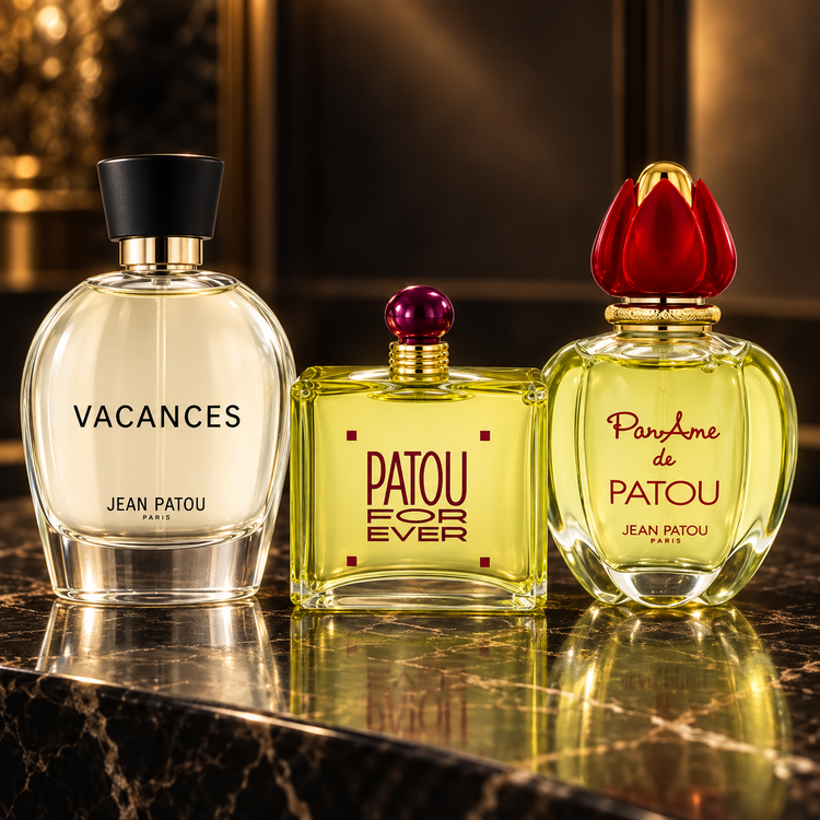 Jean Patou: Collection Héritage Vacances, Patou Forever, PanAme — scena su marmo nero