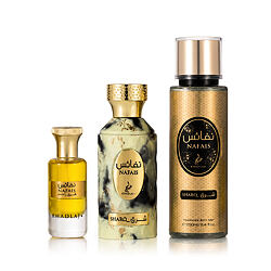 Khadlaj Nafais Sharq EDP 100 ml + spray corpo 250 ml + profumo di olio essenziale 24 ml - 100 ml + 250 ml + 24 ml