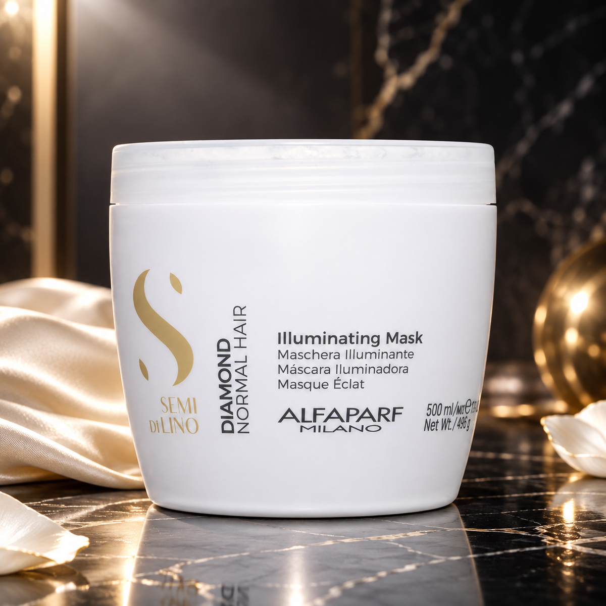 Alfaparf Milano Semi di Lino Diamond Illuminating Mask 500 ml — campagna premium NewBelle