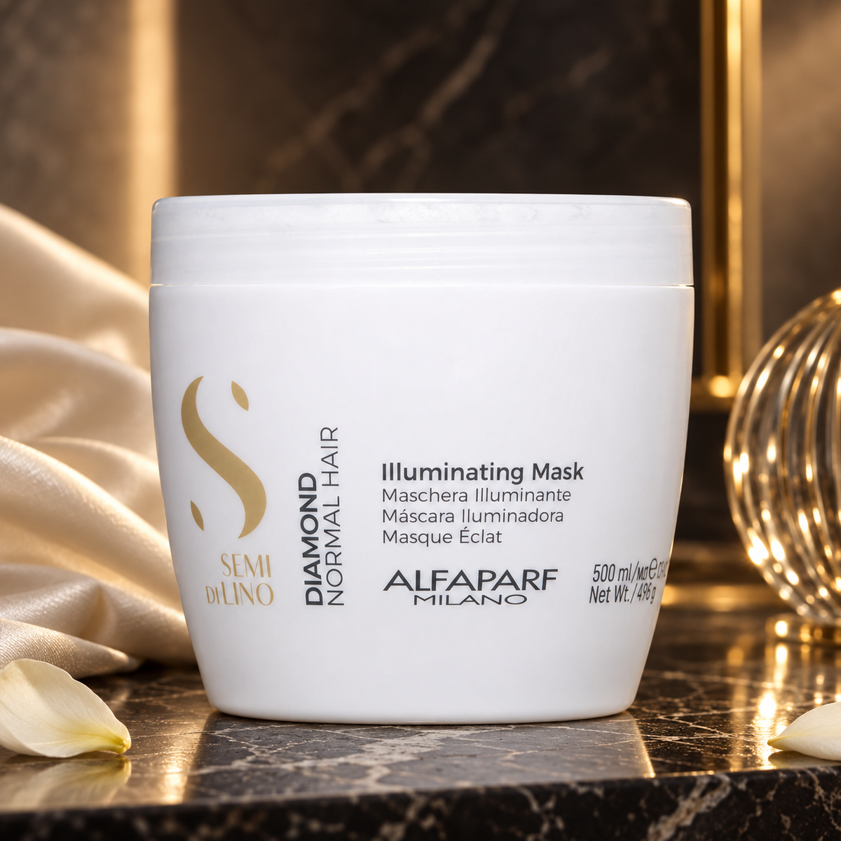 Alfaparf Milano Semi di Lino Diamond Illuminating Mask 500 ml — lifestyle editoriale NewBelle