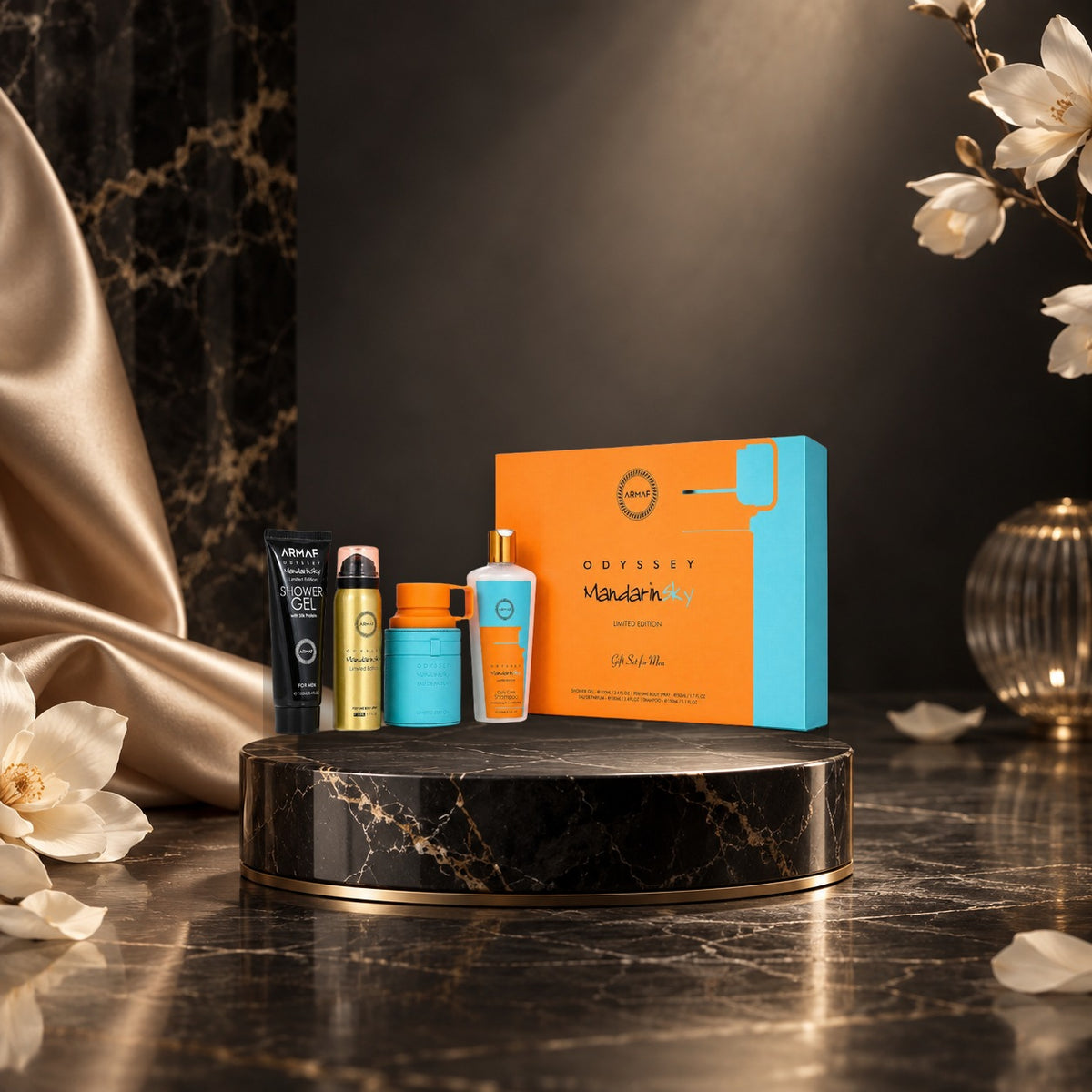 Odyssey Mandarin Sky EDP 100 ml + spray da corpo 50 ml + gel doccia 100 ml + Shampoo uomo (uom - NewBelle luxury