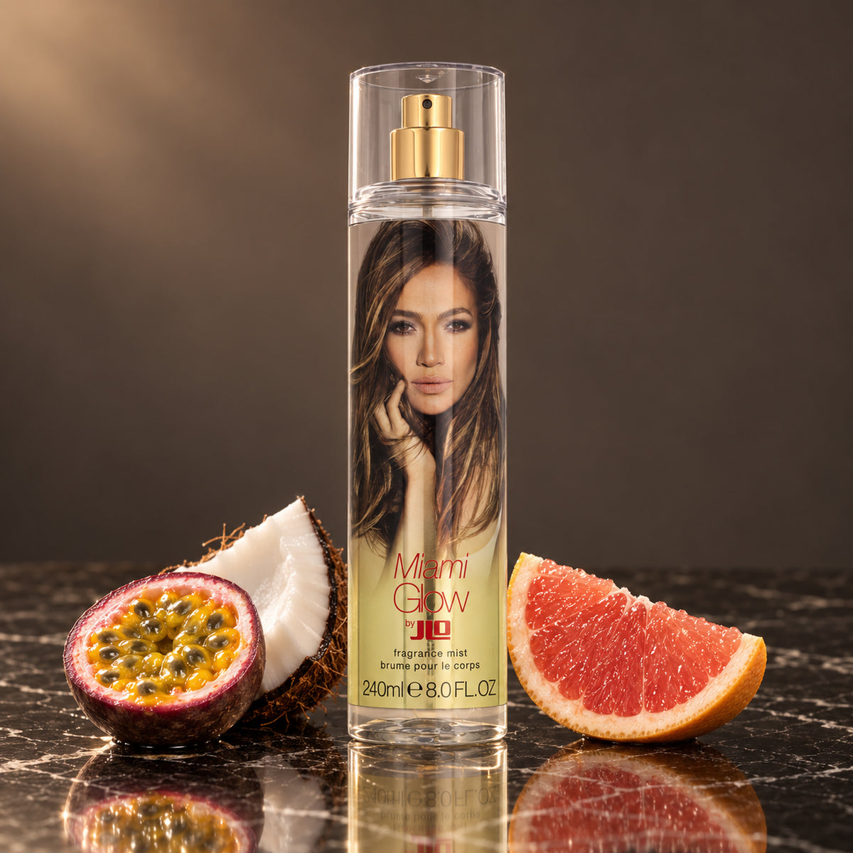 Jennifer Lopez Miami Glow, 240 ml — flacone con note olfattive