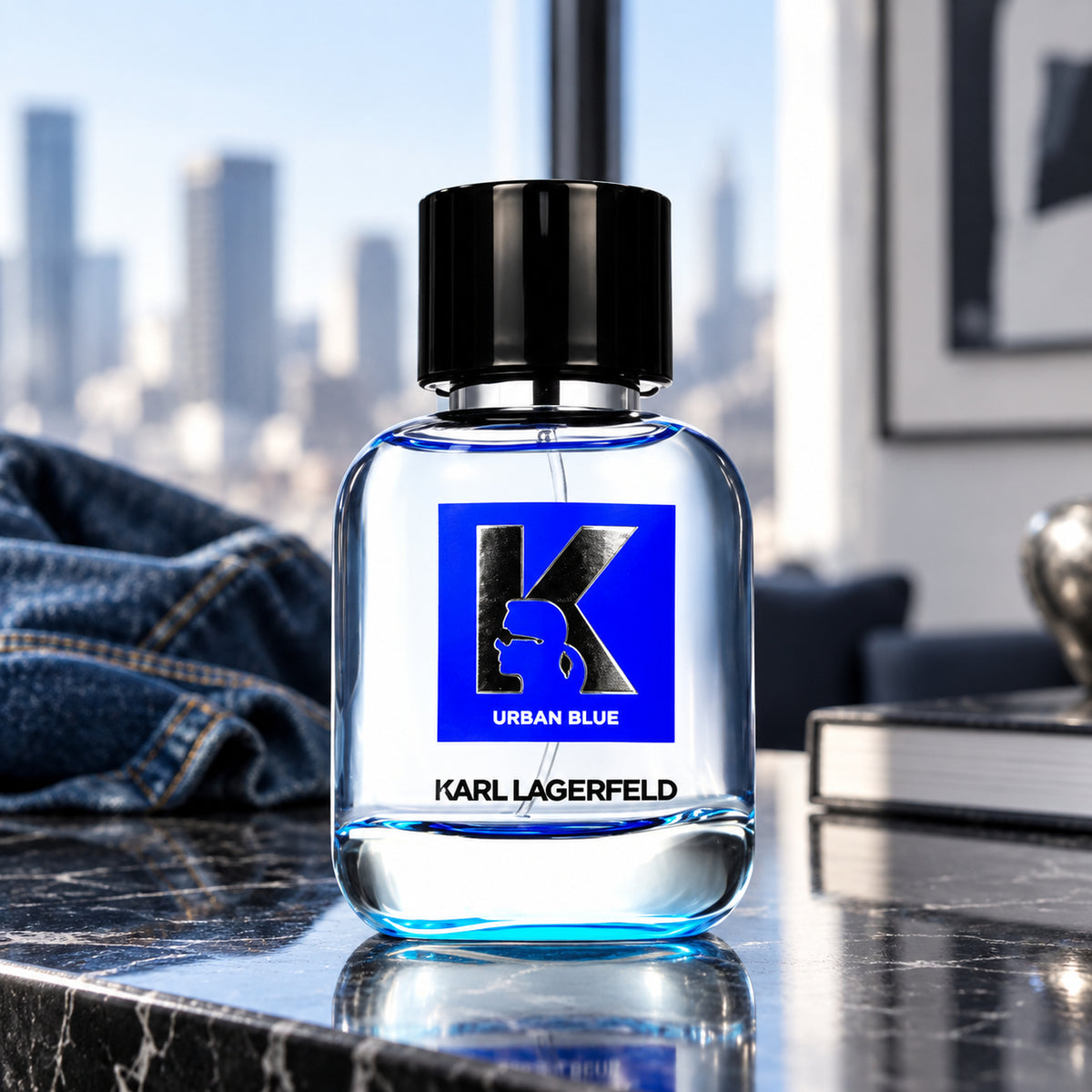 Karl Lagerfeld Jeans Urban Blue, 60 ml — ambientazione lifestyle