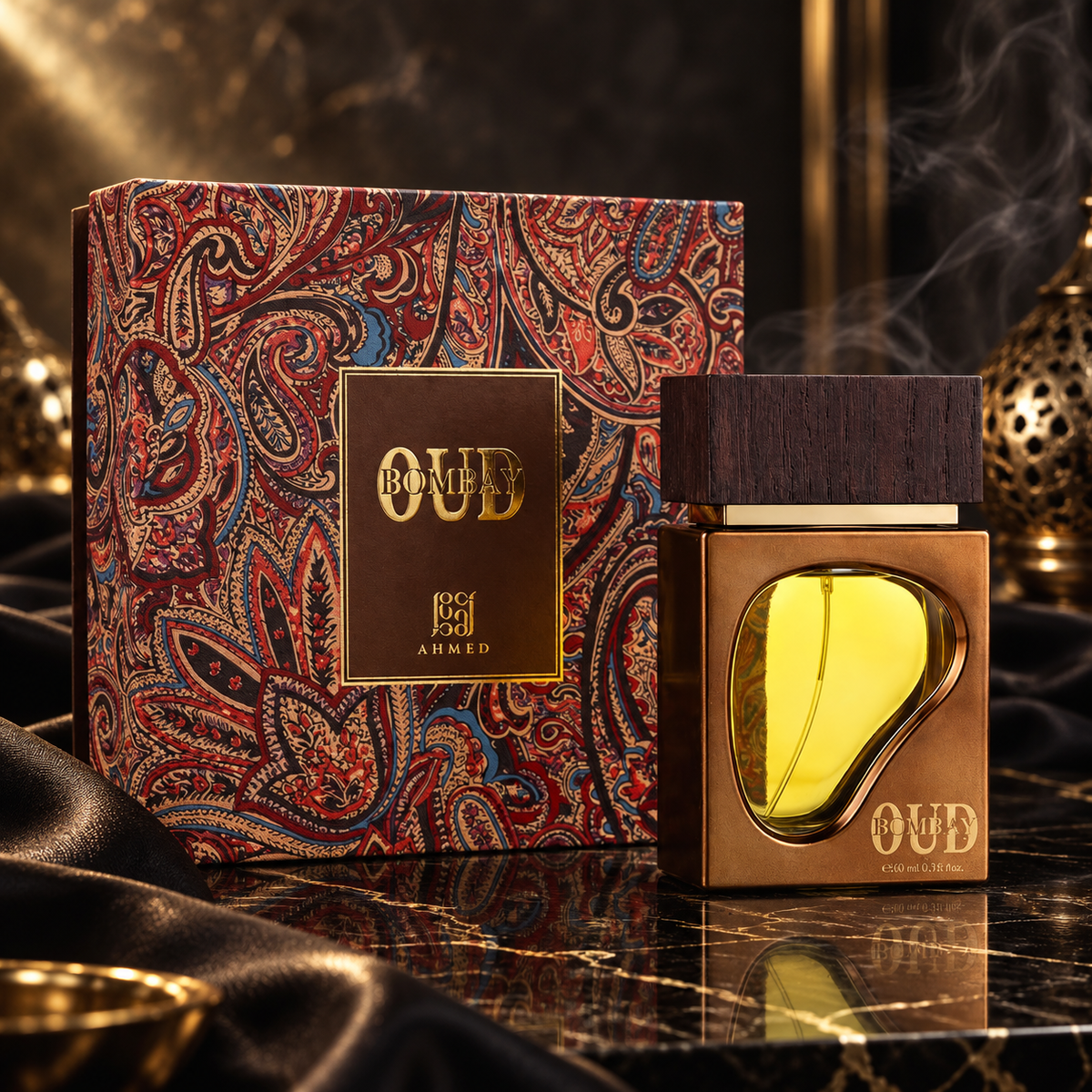 Bombay Oud — ambientazione luxury scura