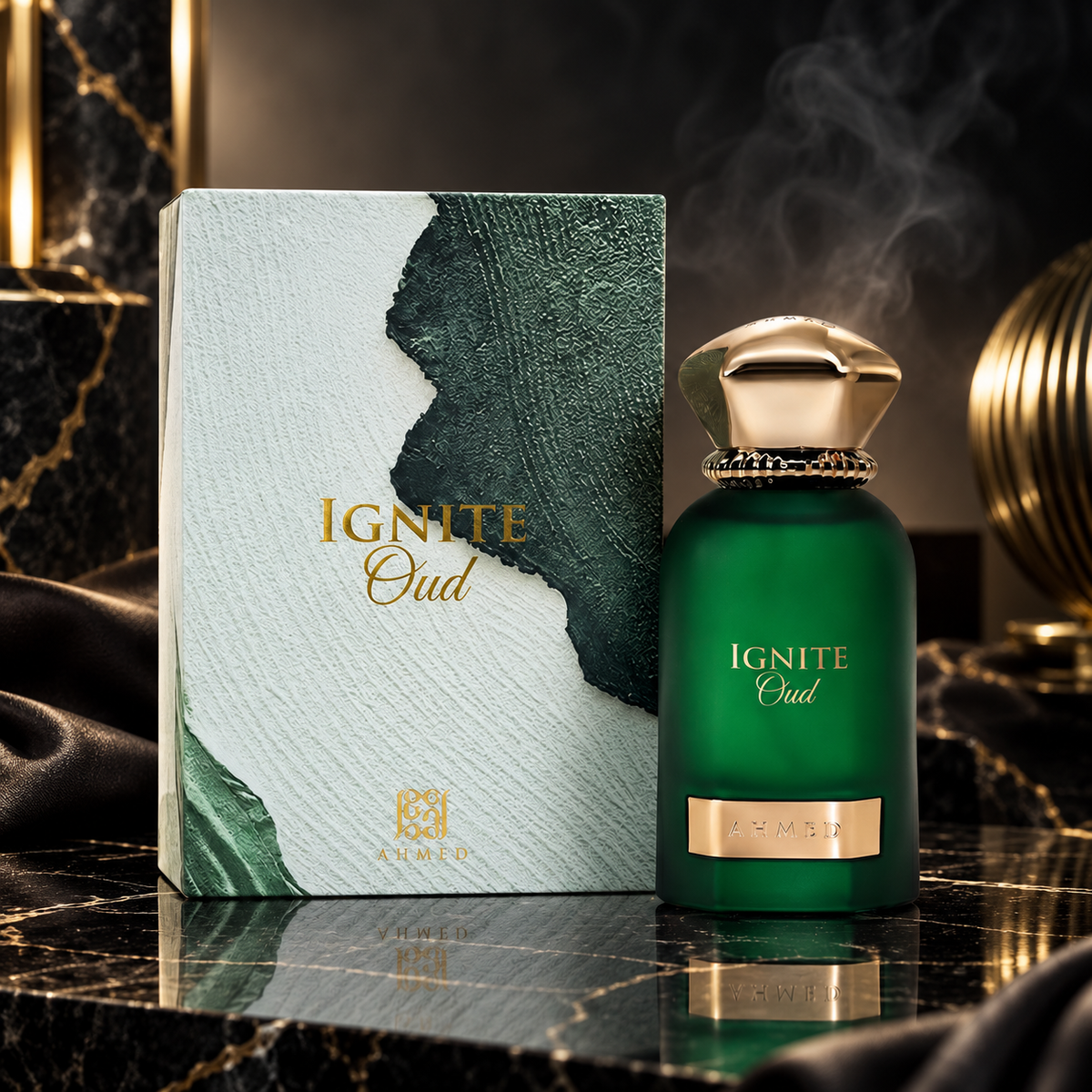 Ignite Oud — ambientazione luxury scura